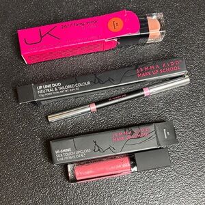 New Jemma Kidd Lip Color Liner Lipgloss Full Size Bundle Makeup